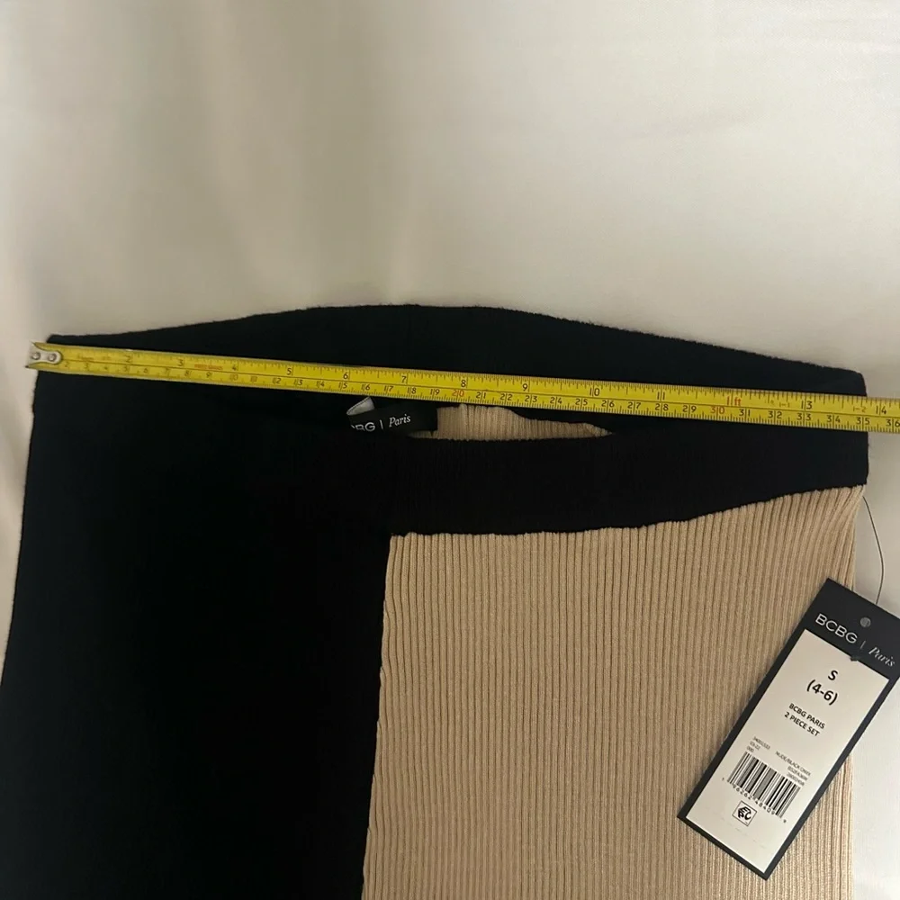 BCBG Black and Cream Colorblock pants and top sleevesless size small NWT. - Picture 11 of 16